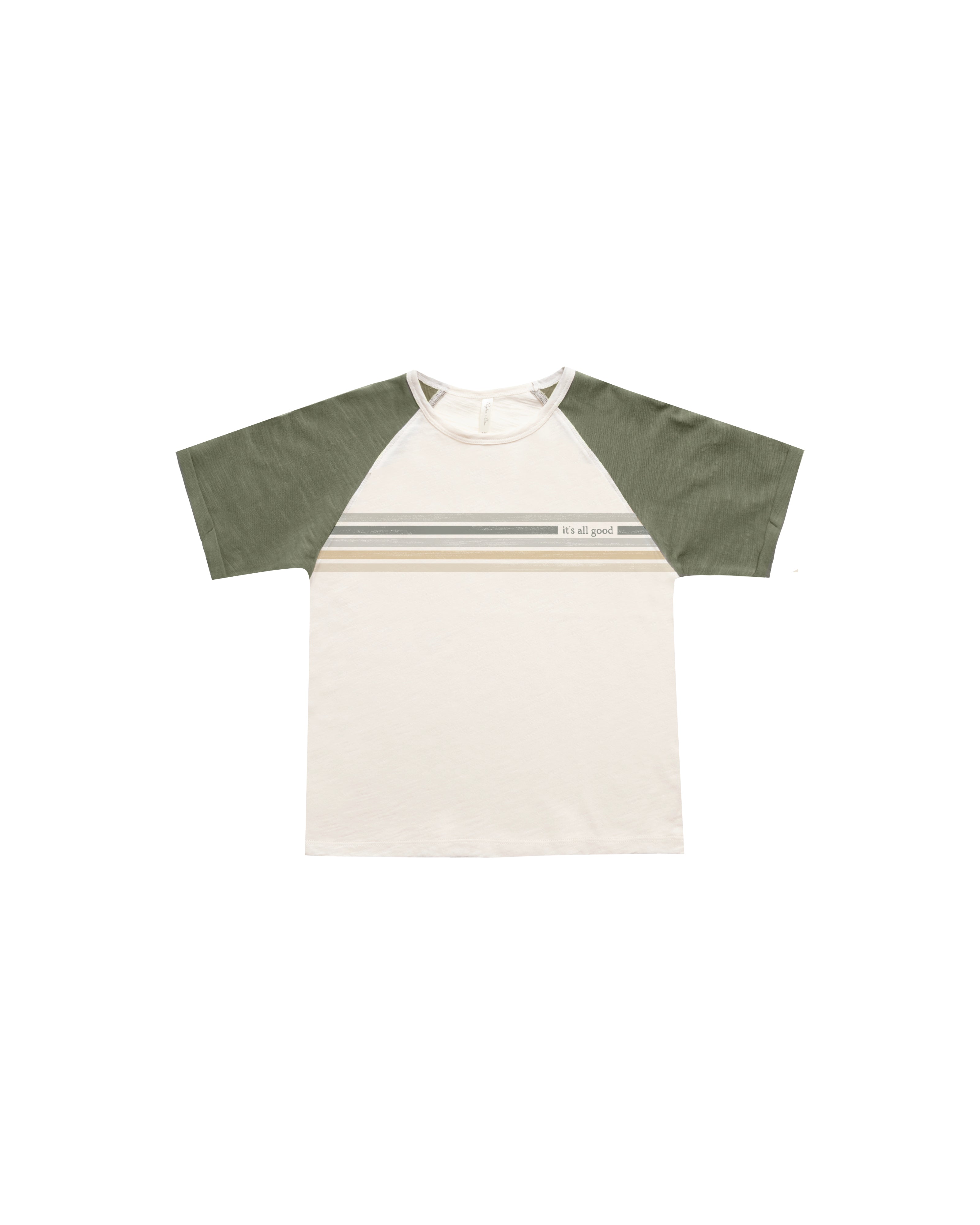 Its All Good Stripe Raglan Tee