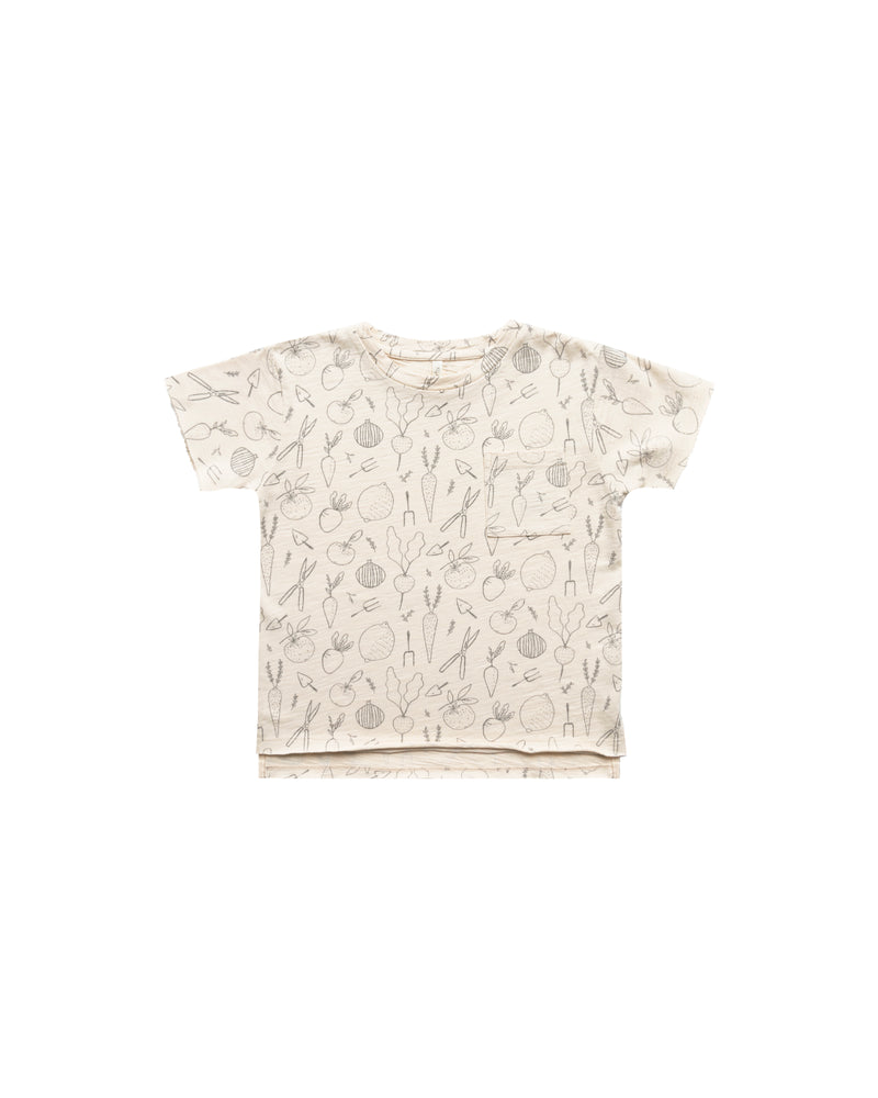 Vegetable Garden Raw Edge Tee Natural