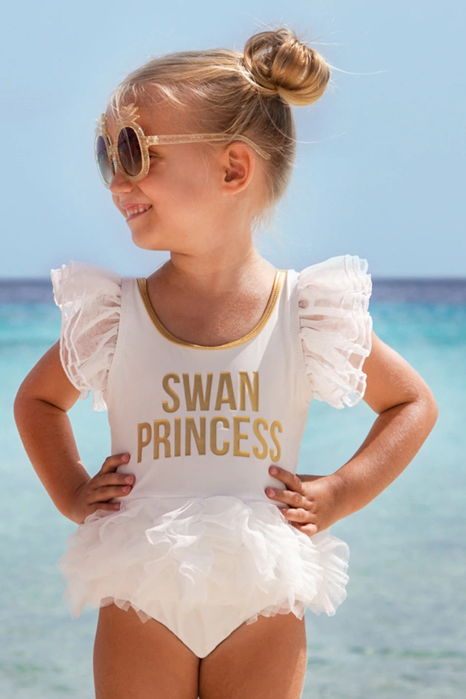 One Piece w/ Tulle Sleeves & Skirt - Swan Princess