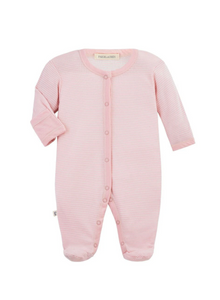 Baby Footie Romper- Classic Layette Baby Pink