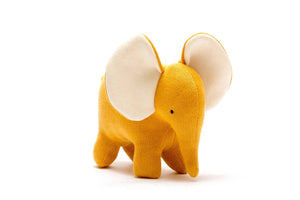 Large Organic Cotton Mustard Elephant Plush Toy