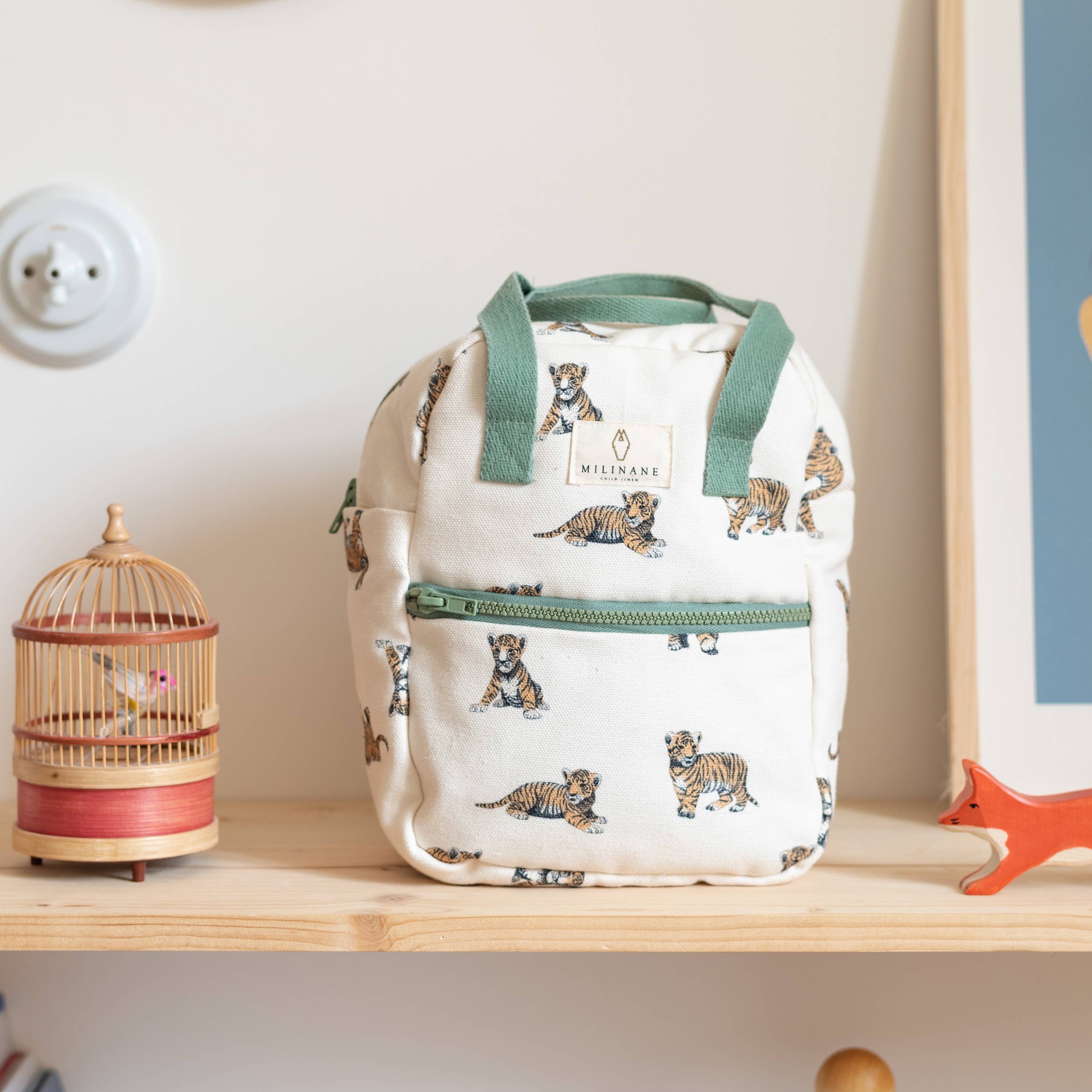 School Bag / Backpack - NOE - Tiger / Sage