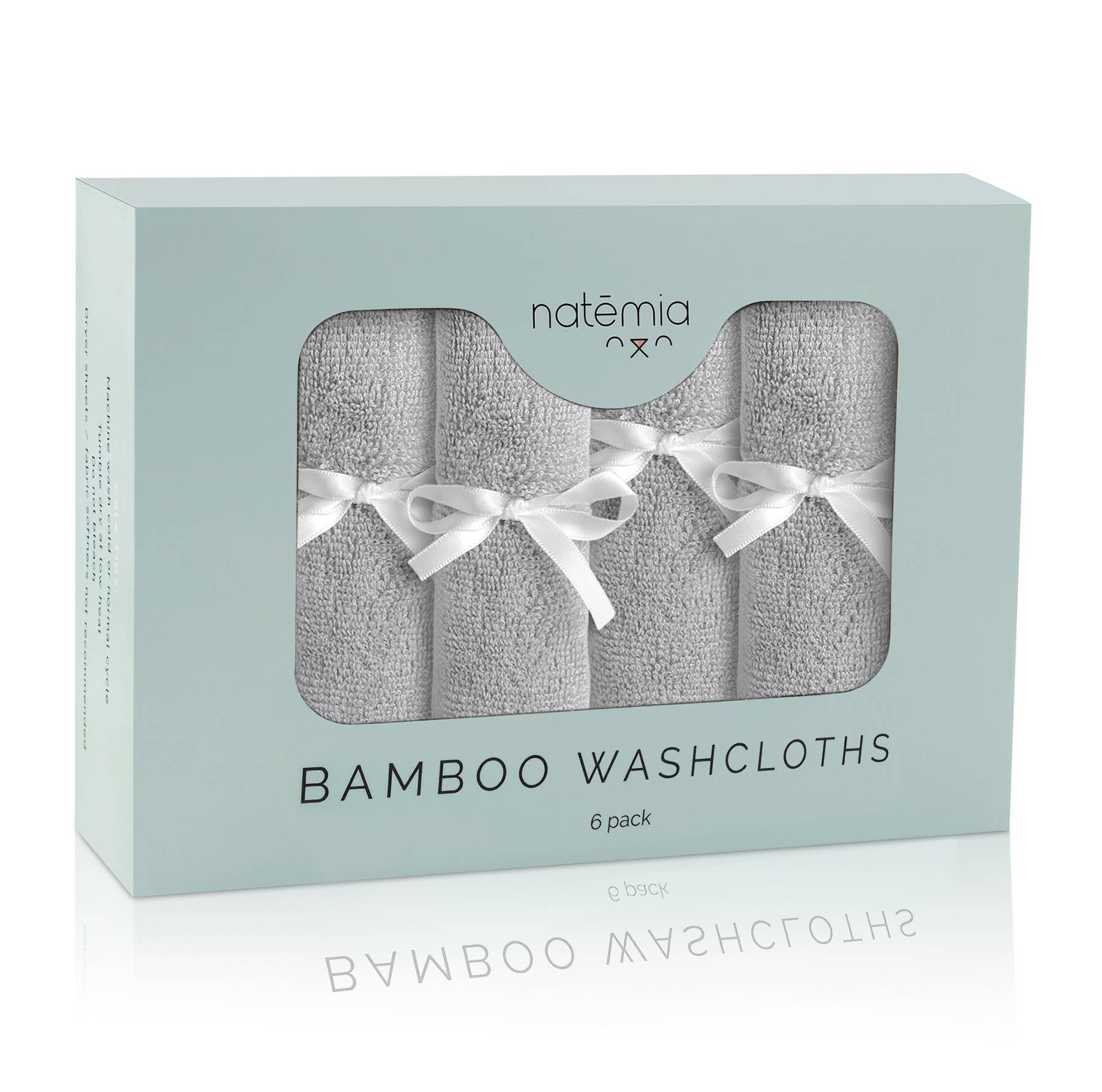 Grey Bamboo Washcloths  - Pack of 6