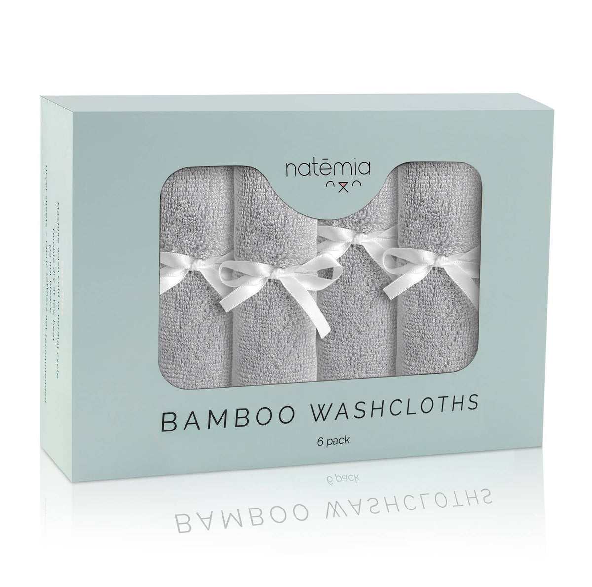Grey Bamboo Washcloths, Pack of 6