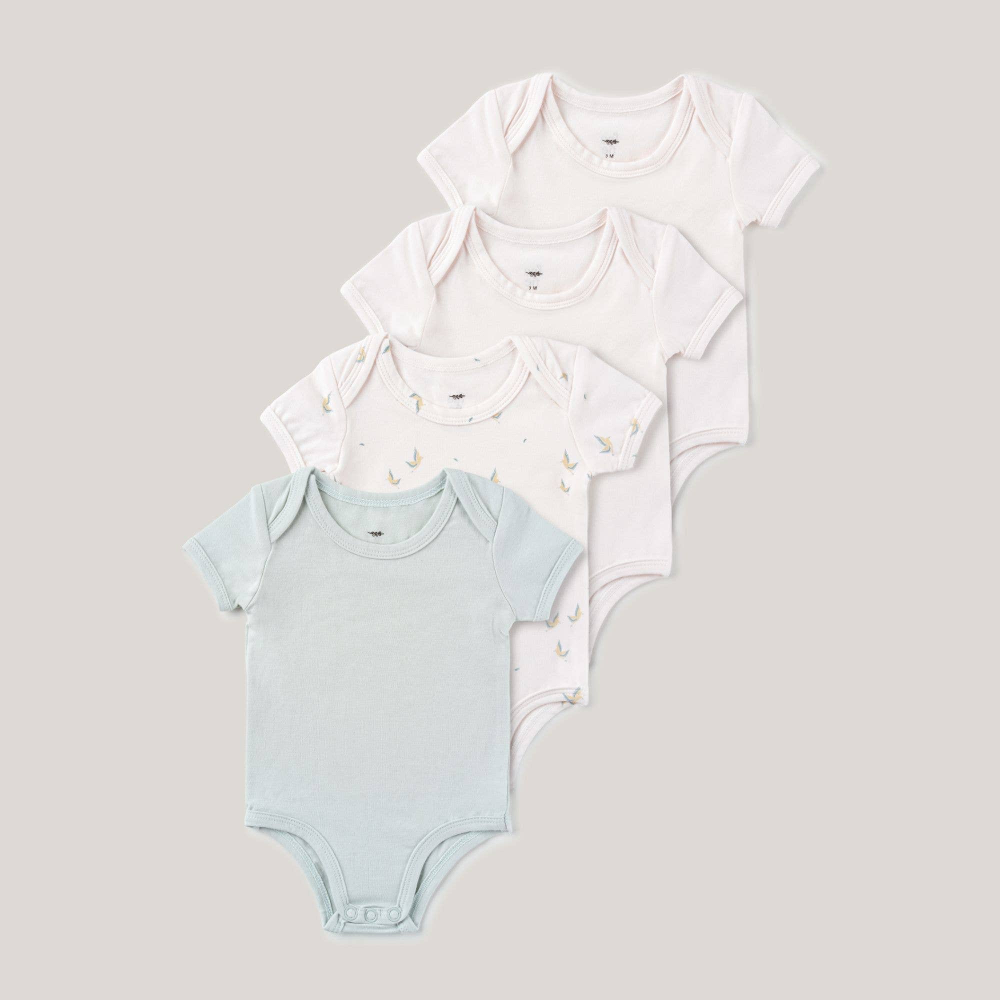 Baby Boy Short Sleeve Undershirts 4 Pack