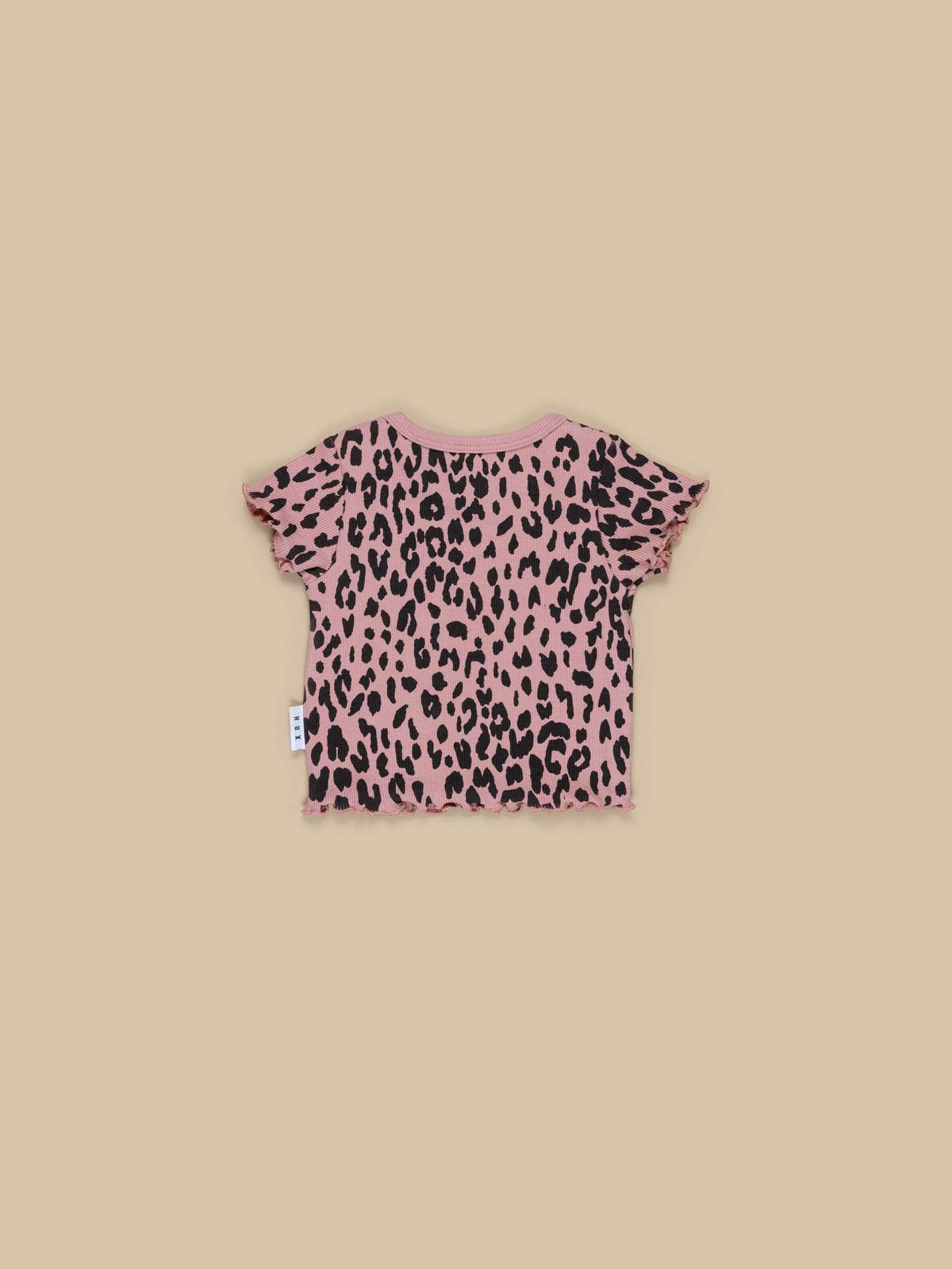 Leopard Rib Tee - Dusty Rose