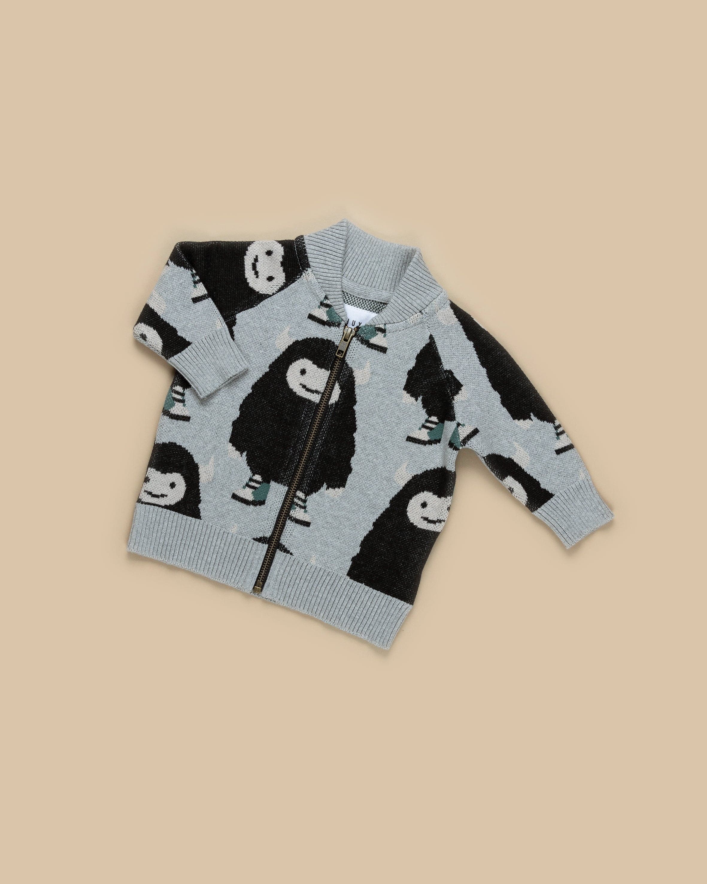 Monster Knit Bomber Jacket - Grey Marle