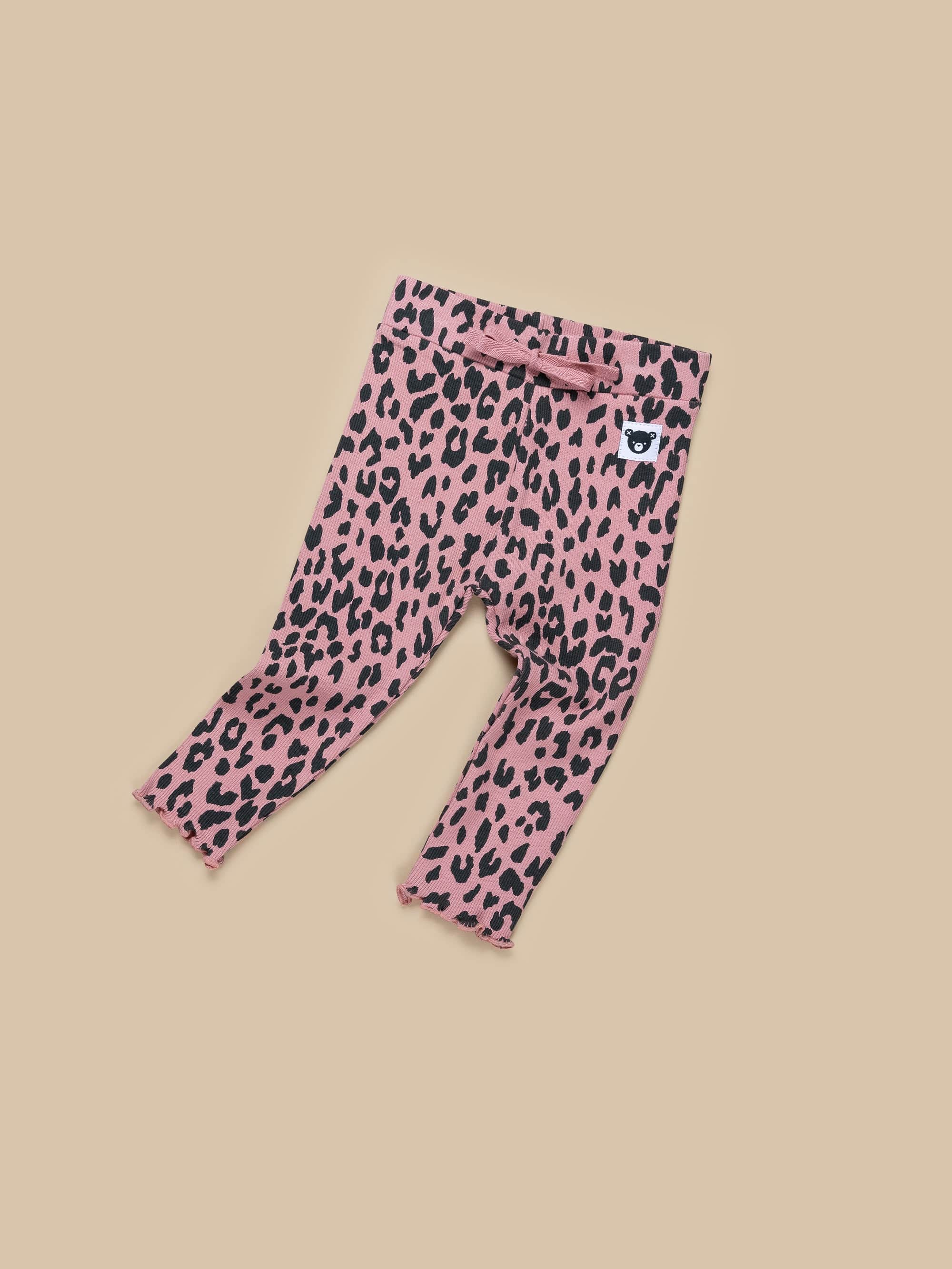 Leopard Rib Legging- Dusty Rose