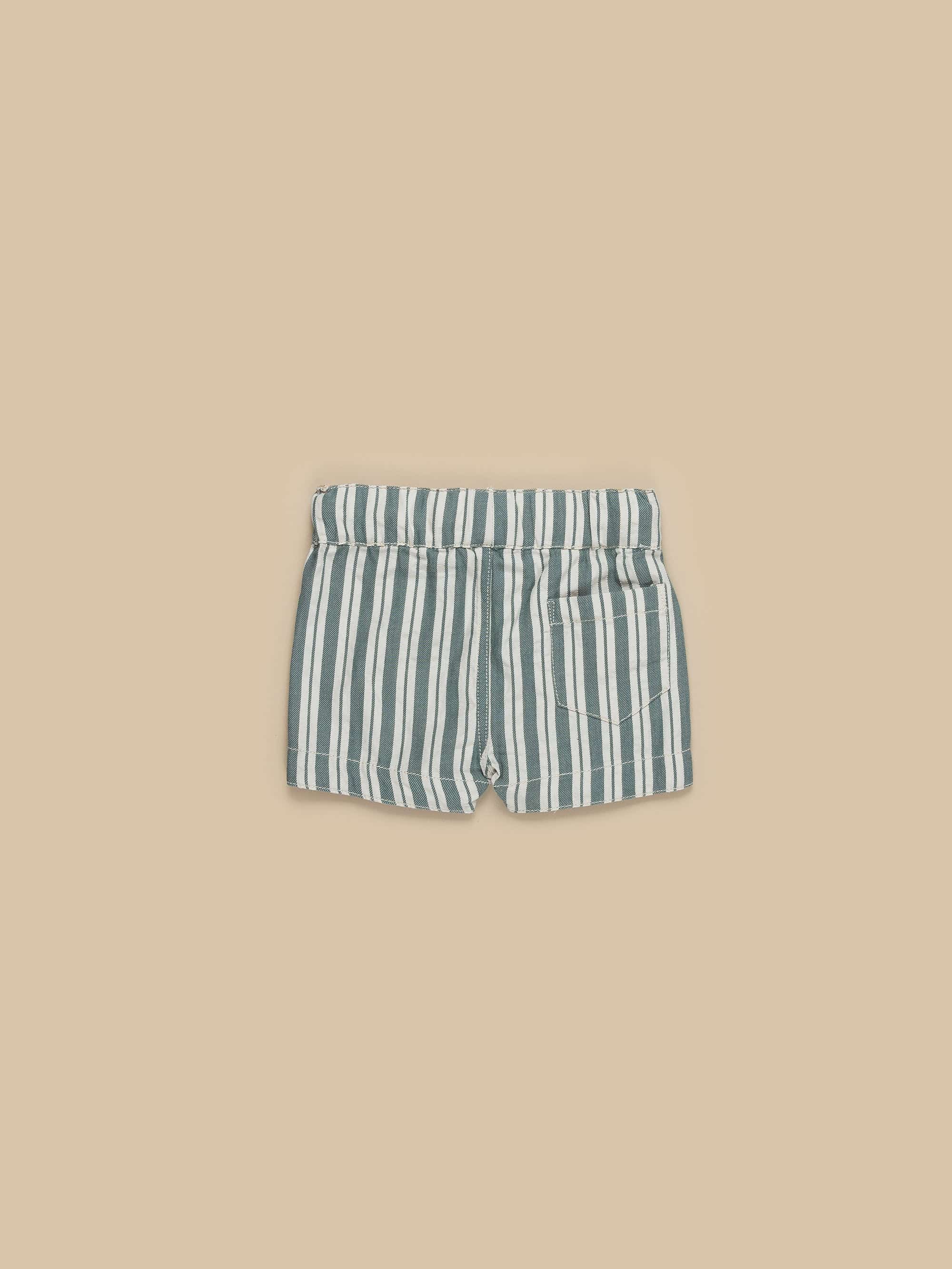 Stripe Reversible Short - Light Spruce + Amber Stripe