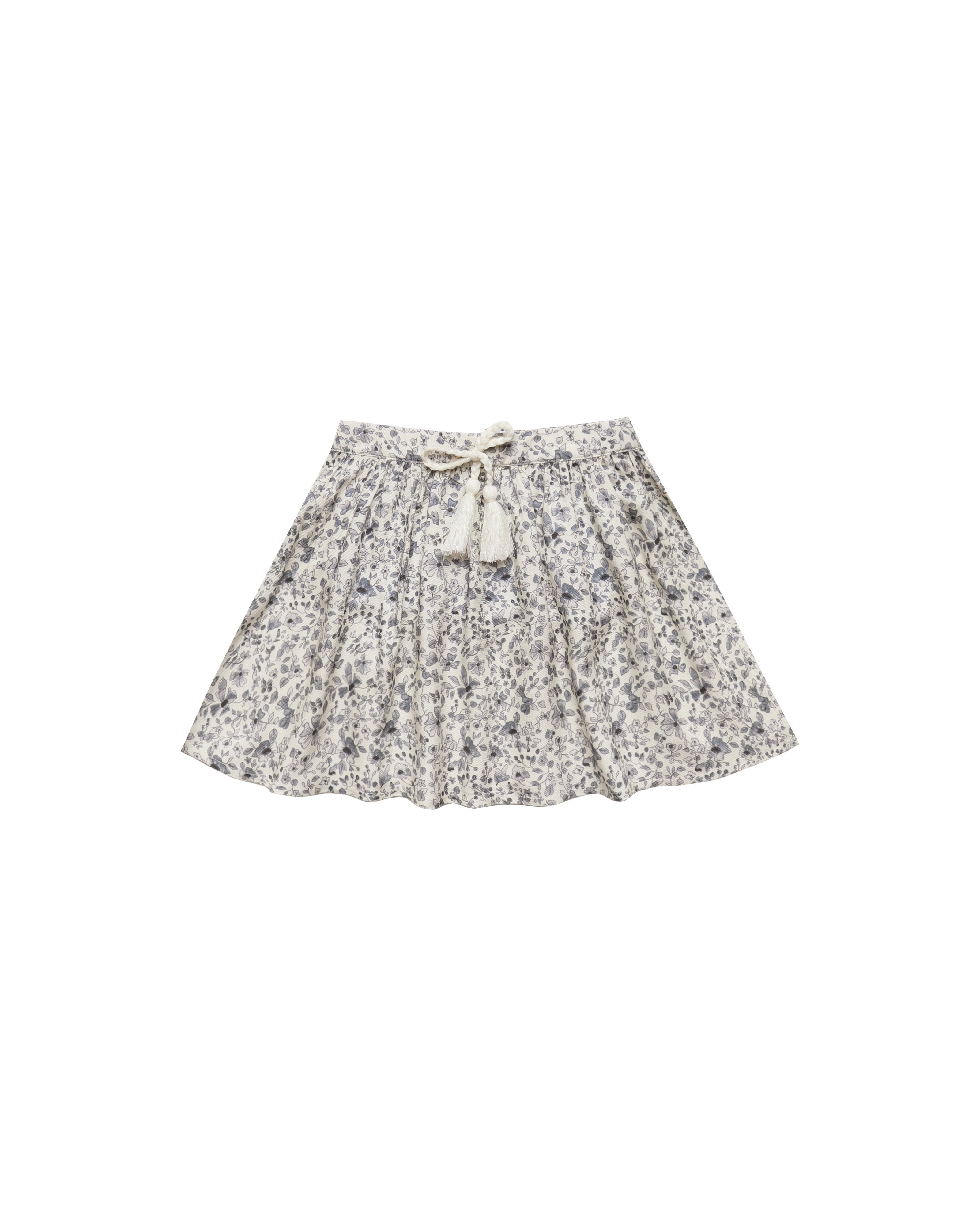 Blue Floral Mini Skirt