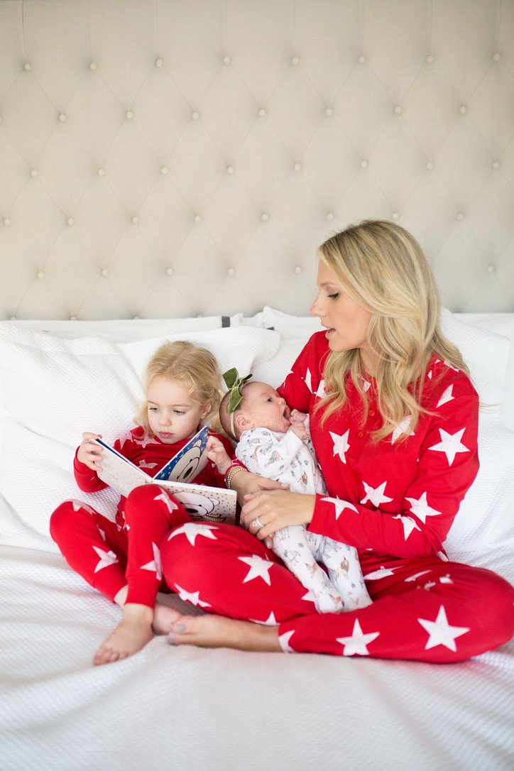 White Star Pajama Set for Mom - Red