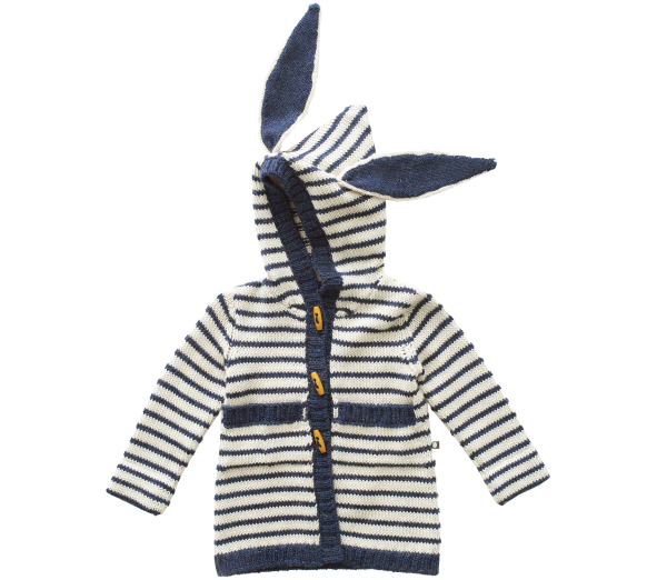 Striped Toggle Sweater Bunny Navy