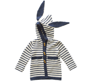 STRIPED TOGGLE SWEATER BUNNY NAVY