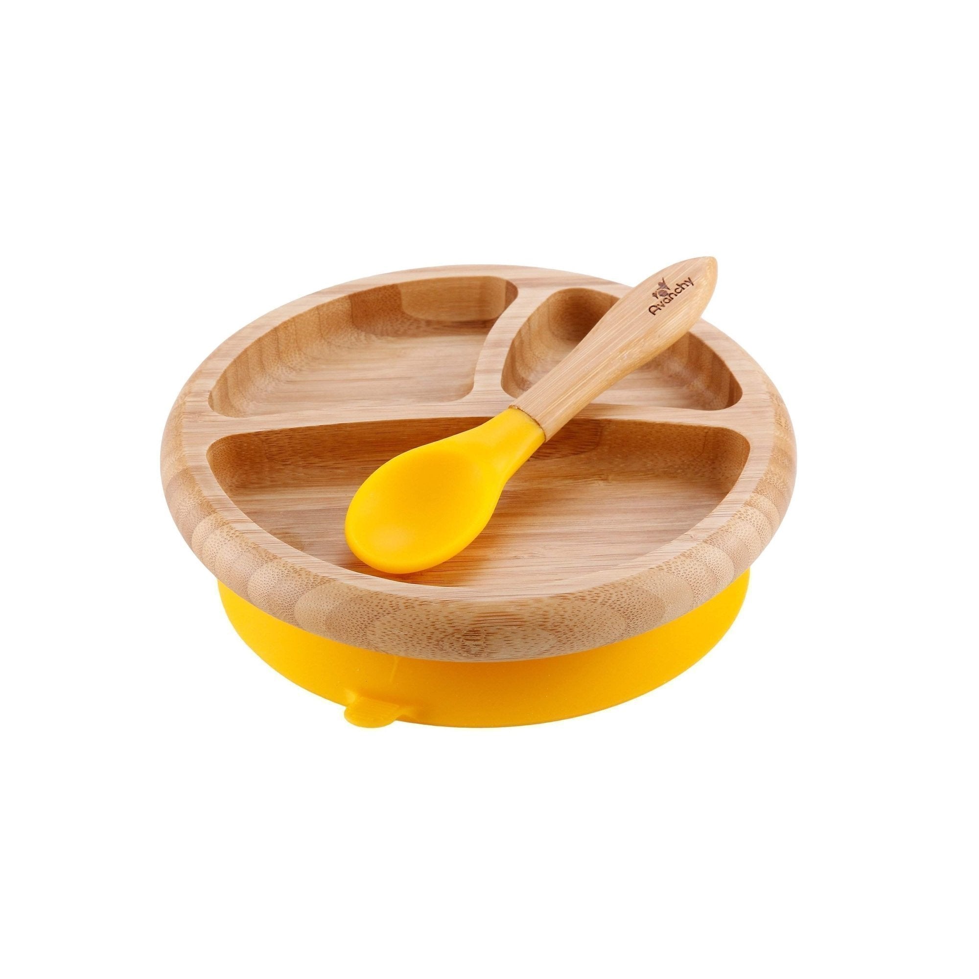 Baby Bamboo Stay Put Suction Plate + Spoon