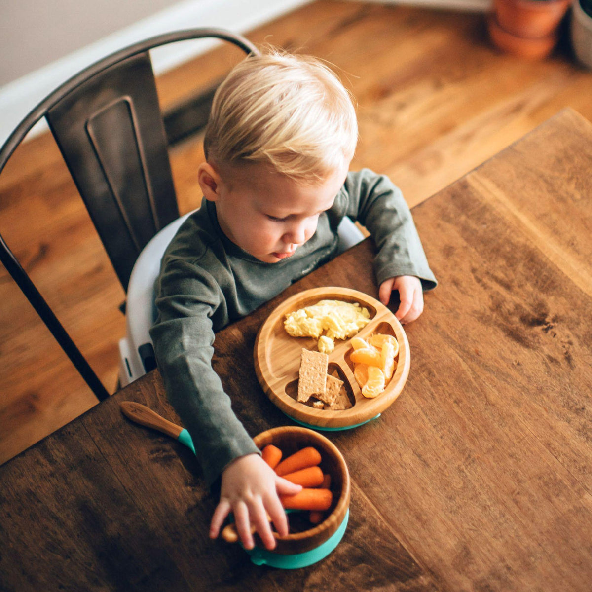 Baby Bamboo Stay Put Suction Plate + Spoon