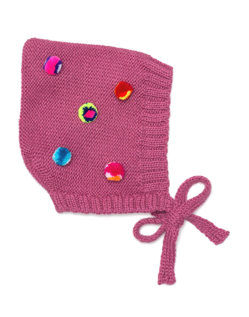 Alpaca Pom Bonnet: Dusty Rose