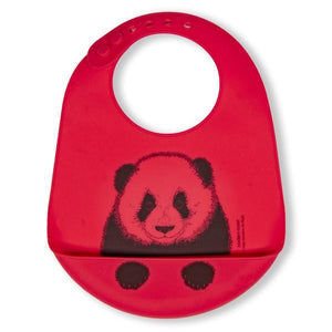 Bucket Bib: Peeking Panda - Red