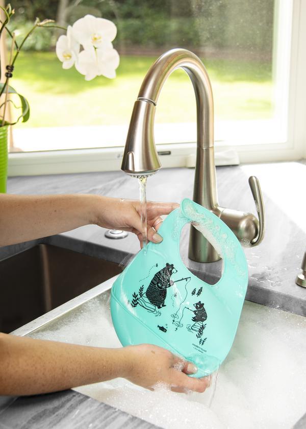 Bucket Bib: Peeking Panda - Red