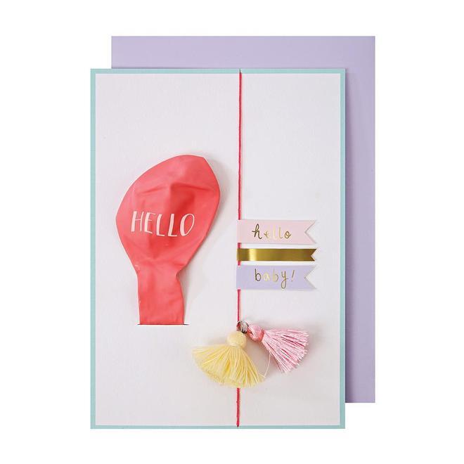 Hello Pink Balloon Card