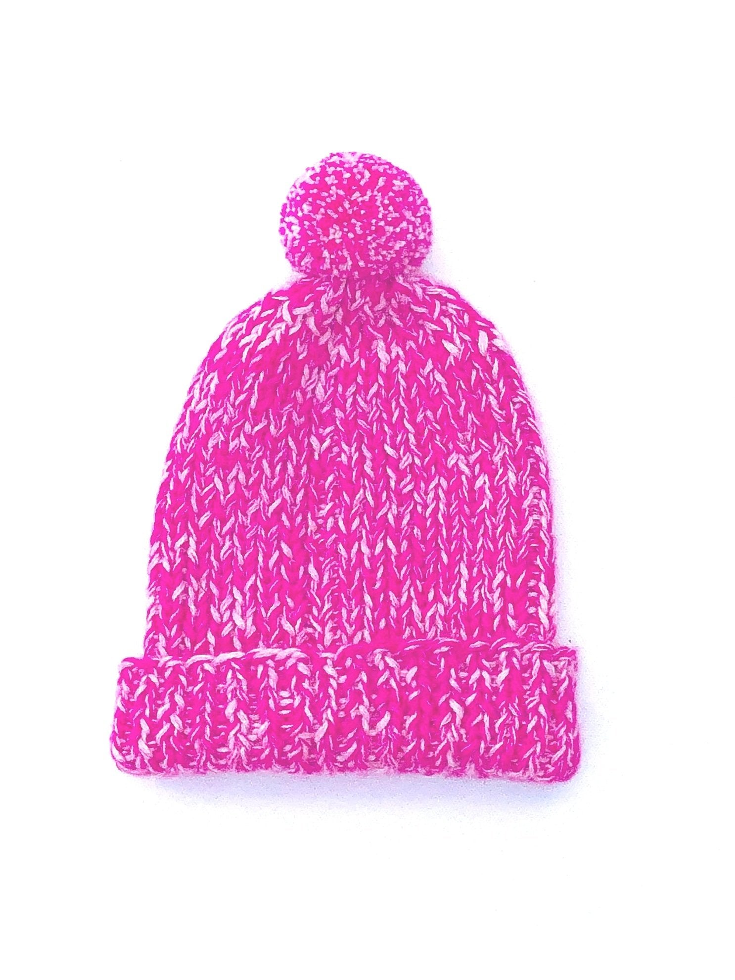 Speckled Pom Hat Hot Pink