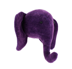 Mini Velvet Elephant Head - Purple