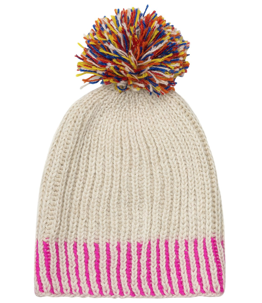 Sprinkle Pom Hat Hot Pink & Ivory