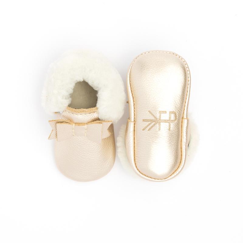 Shearling Bow Moccasin - Platinum