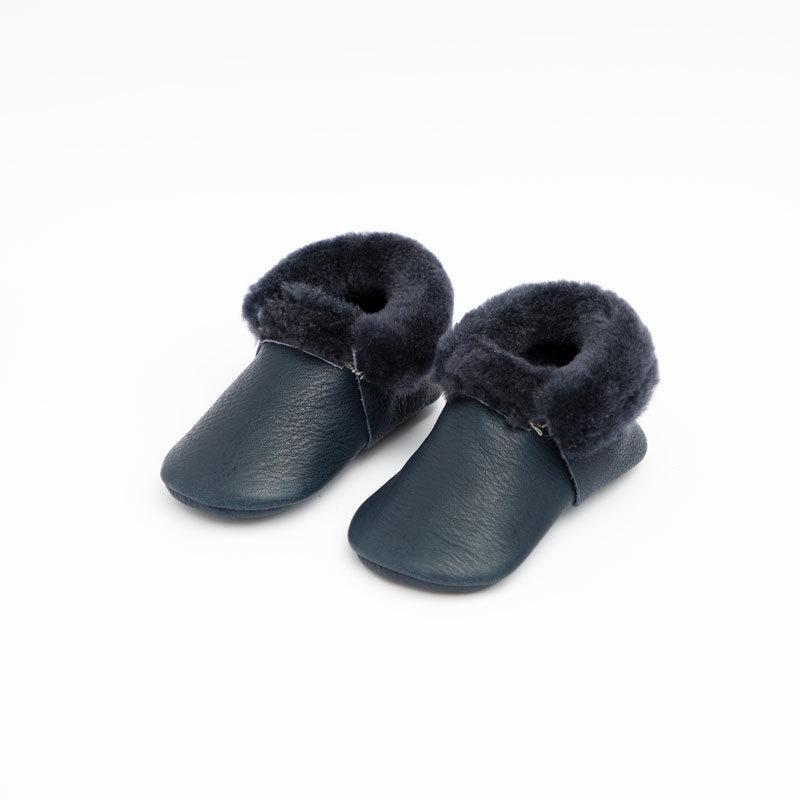 Shearling Moccasin - Navy