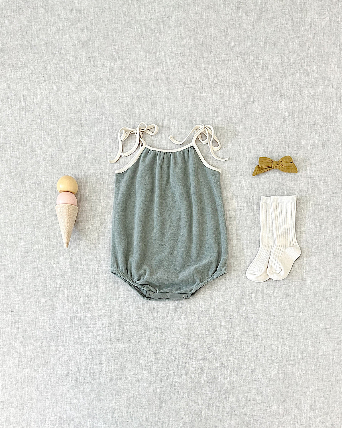 terry nala romper, aqua