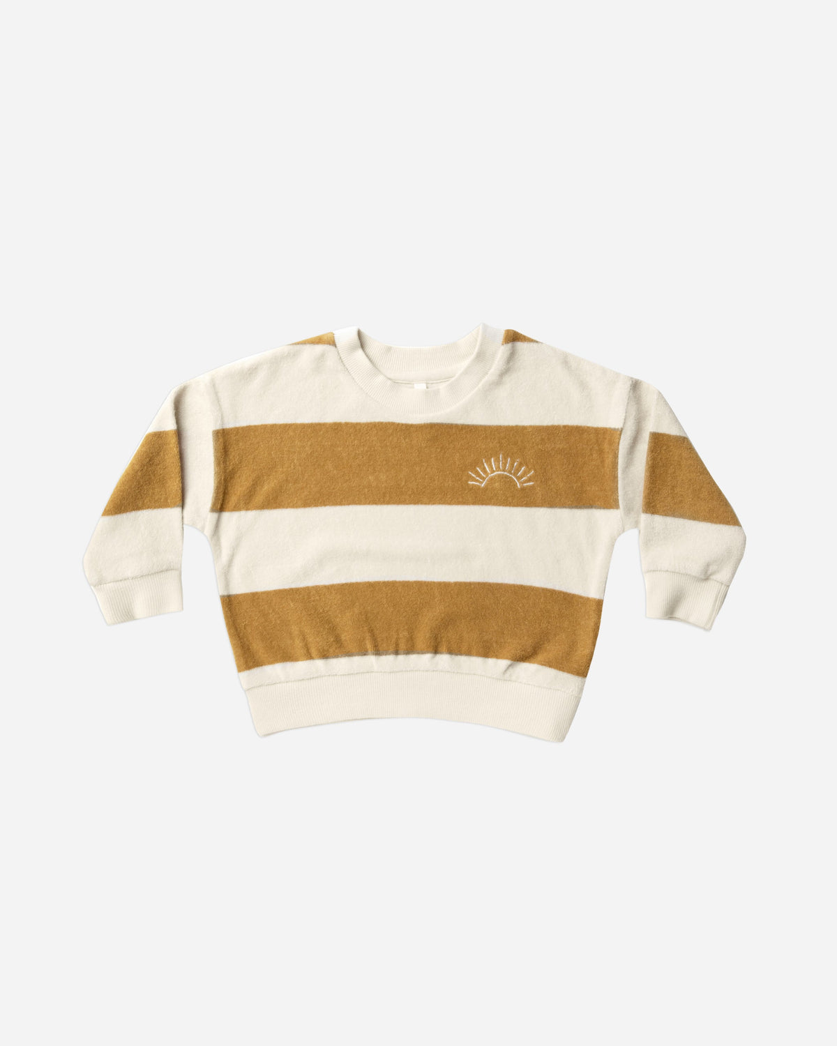 terry crewneck, gold stripe