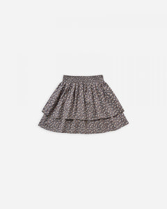 Ditsy Tiered Mini Skirt - Washed Indigo