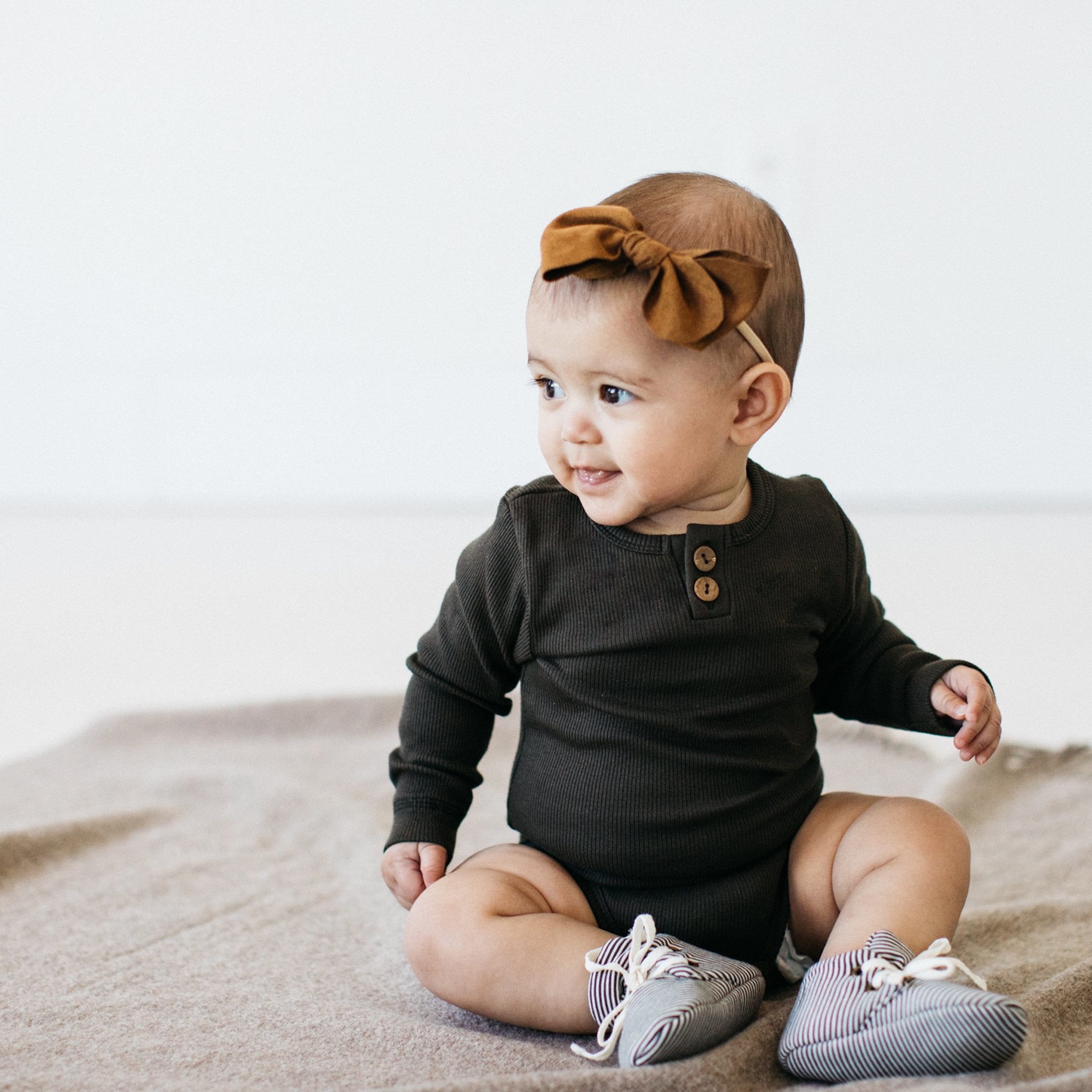 Organic Vintage Bodysuit L/S Slate