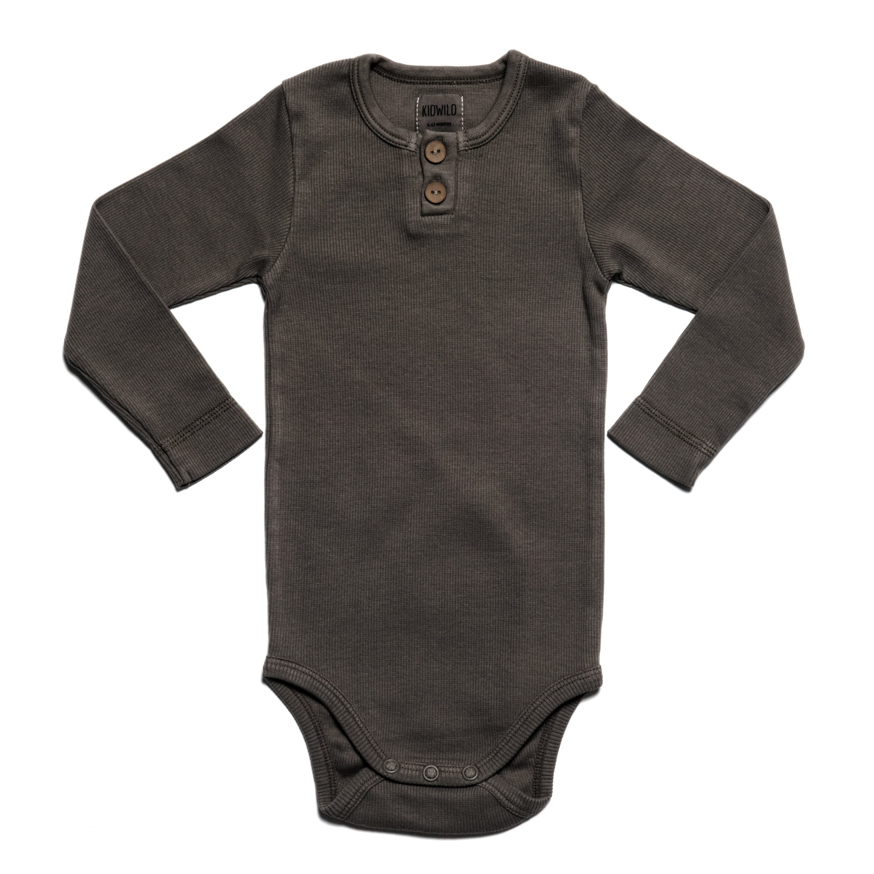 Organic Vintage Bodysuit L/S Slate